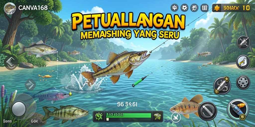 Tangkapan besar dalam permainan memancing CANVA168 yang mengasyikkan.
