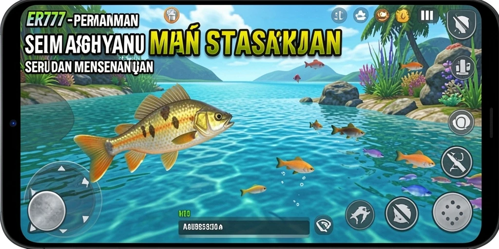 Tampilan gameplay memancing yang menarik dan realistis di ER777.