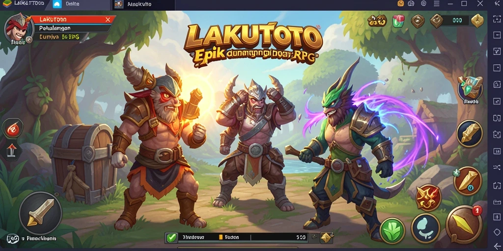 Tampilan gameplay yang menarik dari LAKUTOTO di dunia RPG.