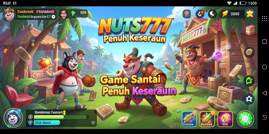 Tampilan gameplay seru NUTS777 yang penuh warna.