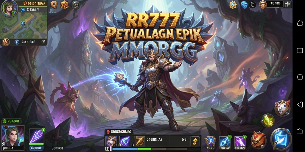 Screenshot gameplay RR777 yang menunjukkan pertempuran seru dalam dunia MMORPG.