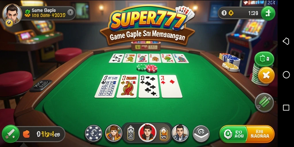 Gameplay seru di SUPER777 dengan tampilan papan Gaple.