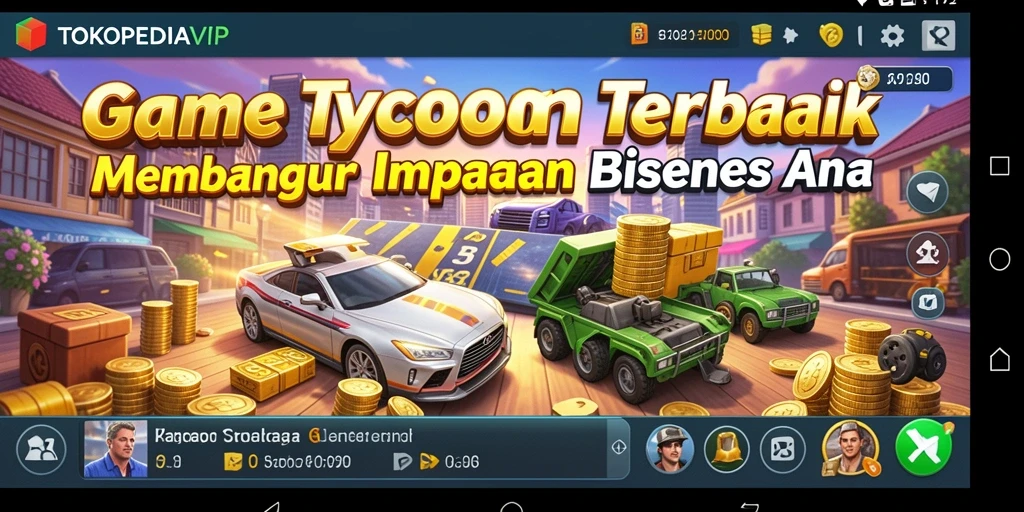 Screenshot gameplay menunjukkan bisnis yang berkembang pesat dalam TOKOPEDIAVIP.
