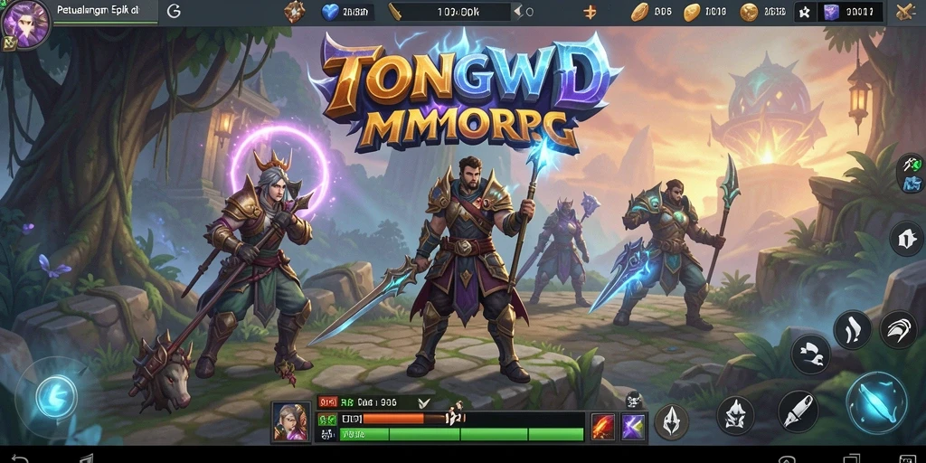 Tangkapan layar utama TONGWD menampilkan pengalaman bermain MMORPG yang mendalam.