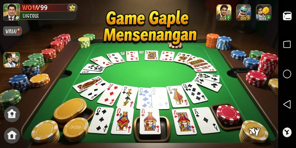 Tampilan screenshot gameplay Gaple yang menarik di WOW99.